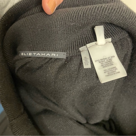 Elie Tahari Jogger Pants Cashmere High Waisted Luxury Black Size Large XL - Picture 8 of 10